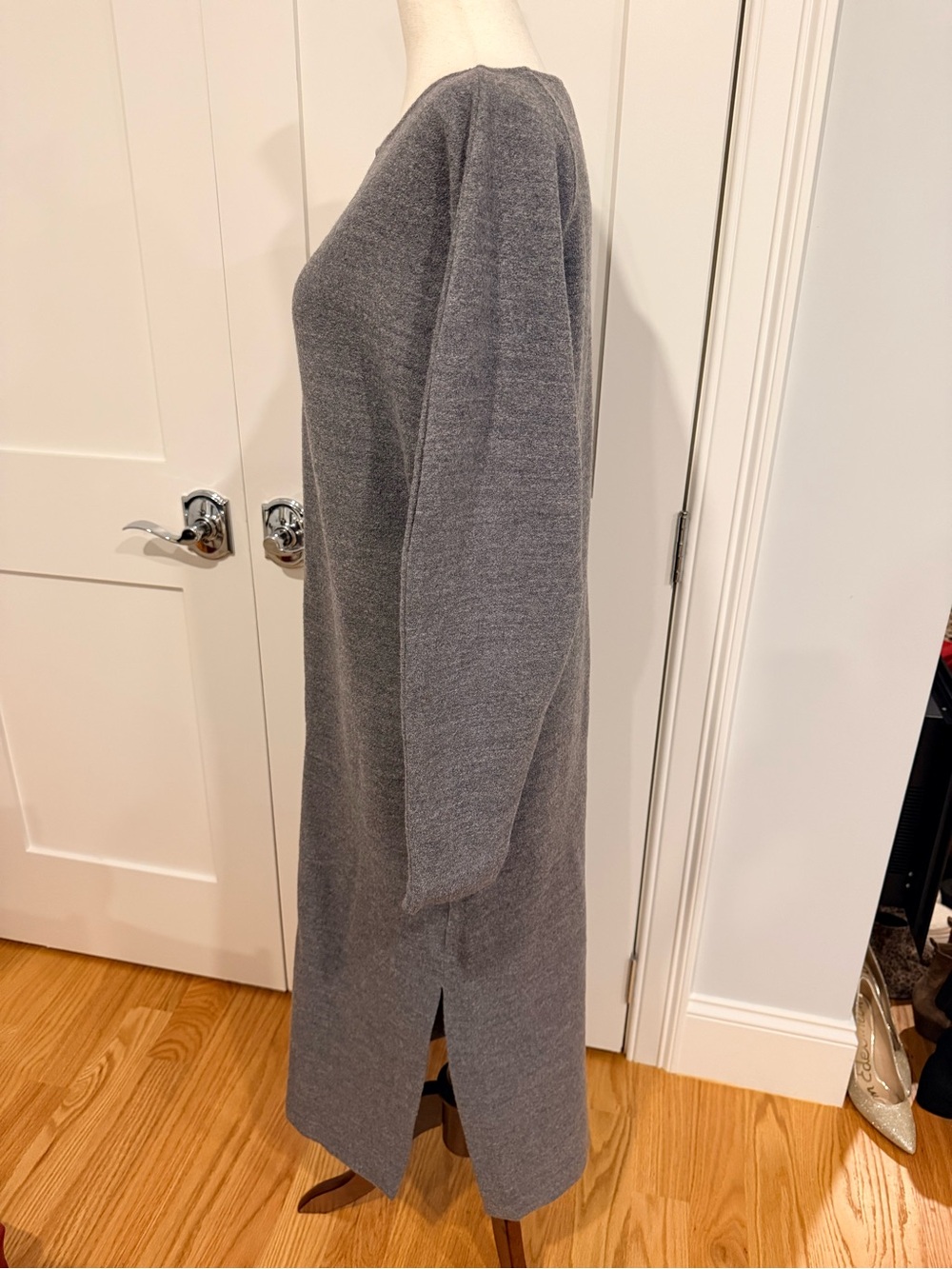 COS Grey Wool Knit Midi Dress with Side Slit - Picture 8 of 16